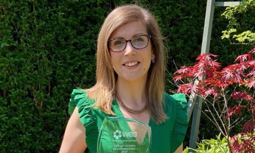 National Grid's Susan with her WES 2021 'top female engineer' award