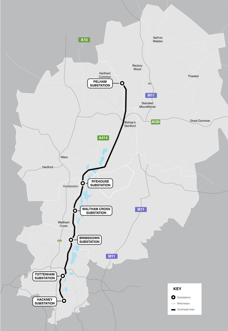 Map of the North London Reinforcement Project
