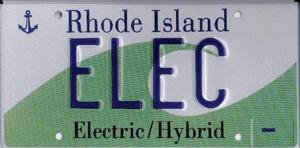 Rhode Island EV Number Plate - 300x148.jpg Number plate developed for electric and hybrid vehicles on Rhode Island, US