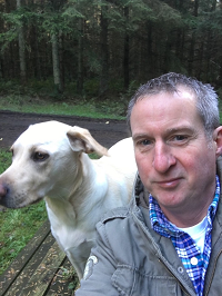 Richard Wright and Buddy_200x266.png A selfie of a man and his dog.