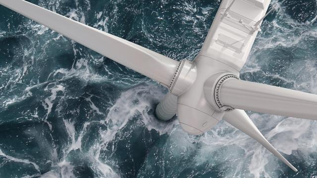 Wind turbine in the sea seen from above - 640x360.jpg Wind turbine in the sea seen from above - for National Grid's multi-purpose interconnector (MPI) story